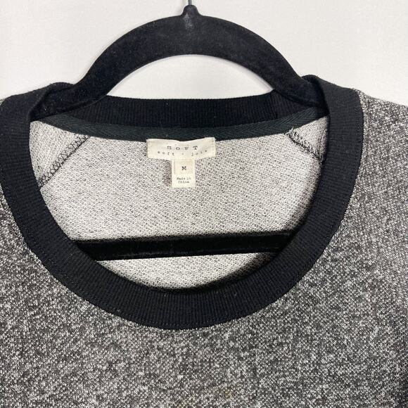 Soft Joie Medium M Heather Gray Black Side Zip Sweatshirt Pullover Crew Neck - Picture 5 of 7